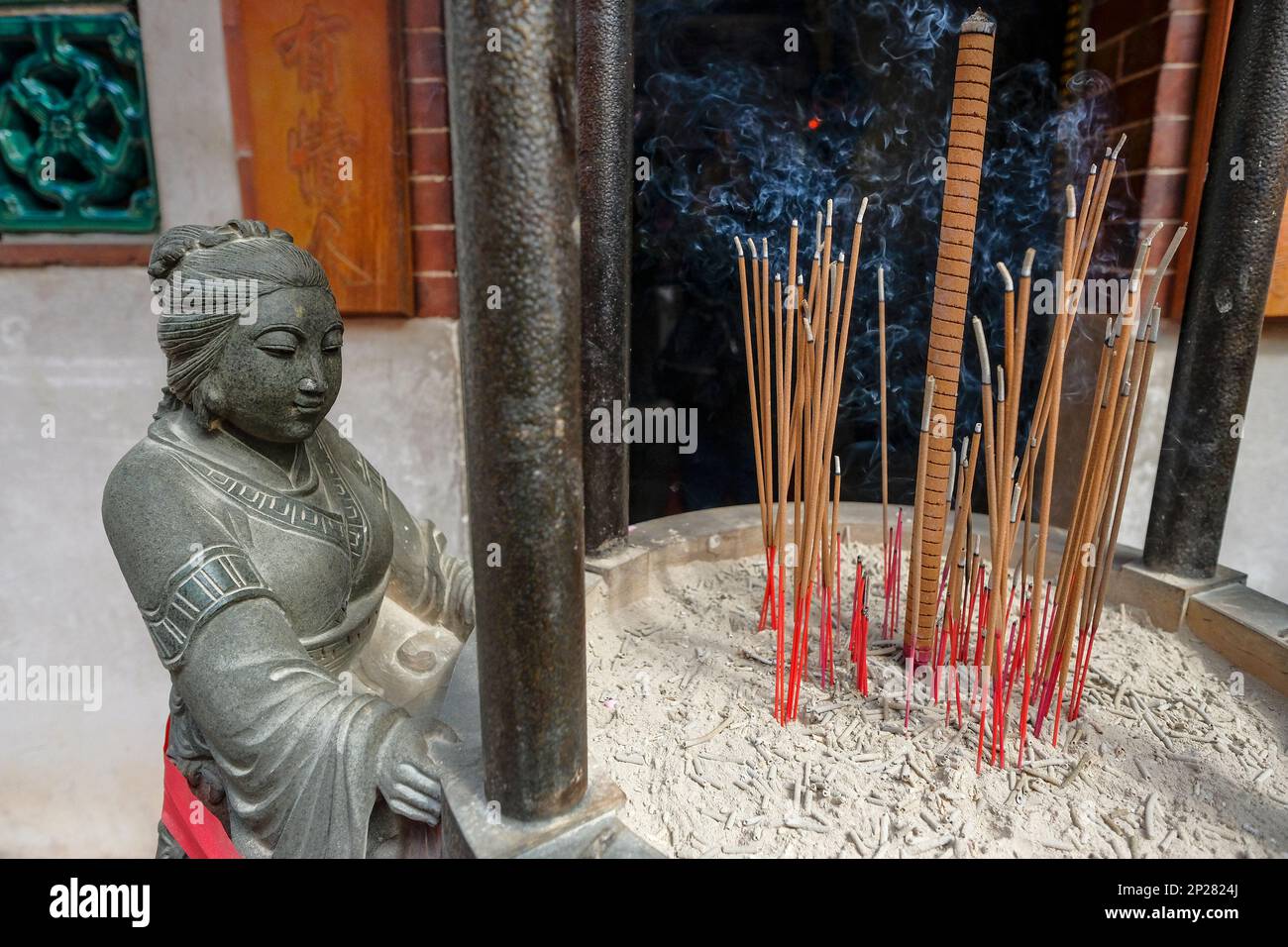 Incense sticks in the God of War Temple in Tainan, Taiwan. Stock Photo