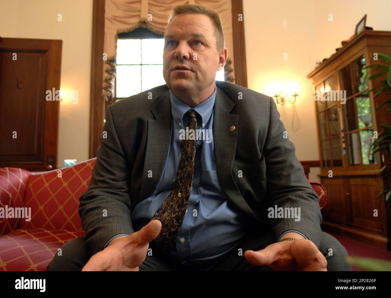 Sen. Jon Tester, DMont., is interviewed in his Russell office about organic farming. (CQ Roll