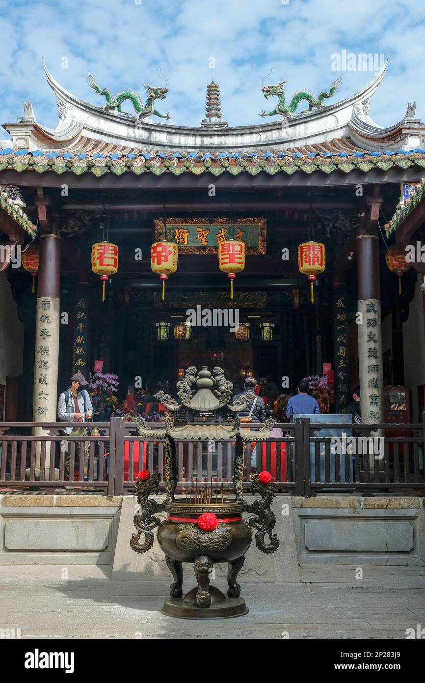 Tainan, Taiwan - February 4, 2023: God of War Temple in Tainan, Taiwan. Stock Photo