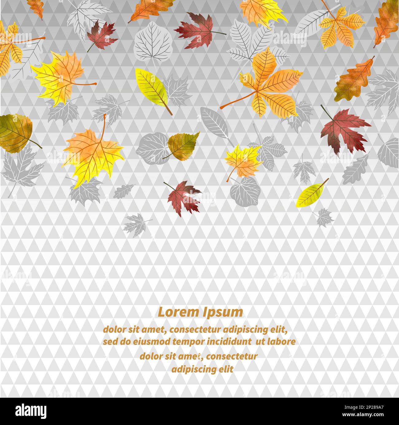 Autumn background with watercolor falling leaves. Vector fall ...