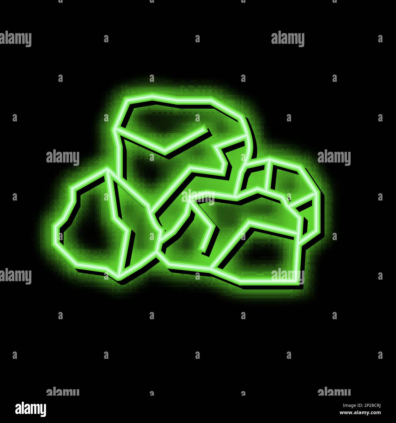 bauxite aluminium production neon glow icon illustration Stock Vector