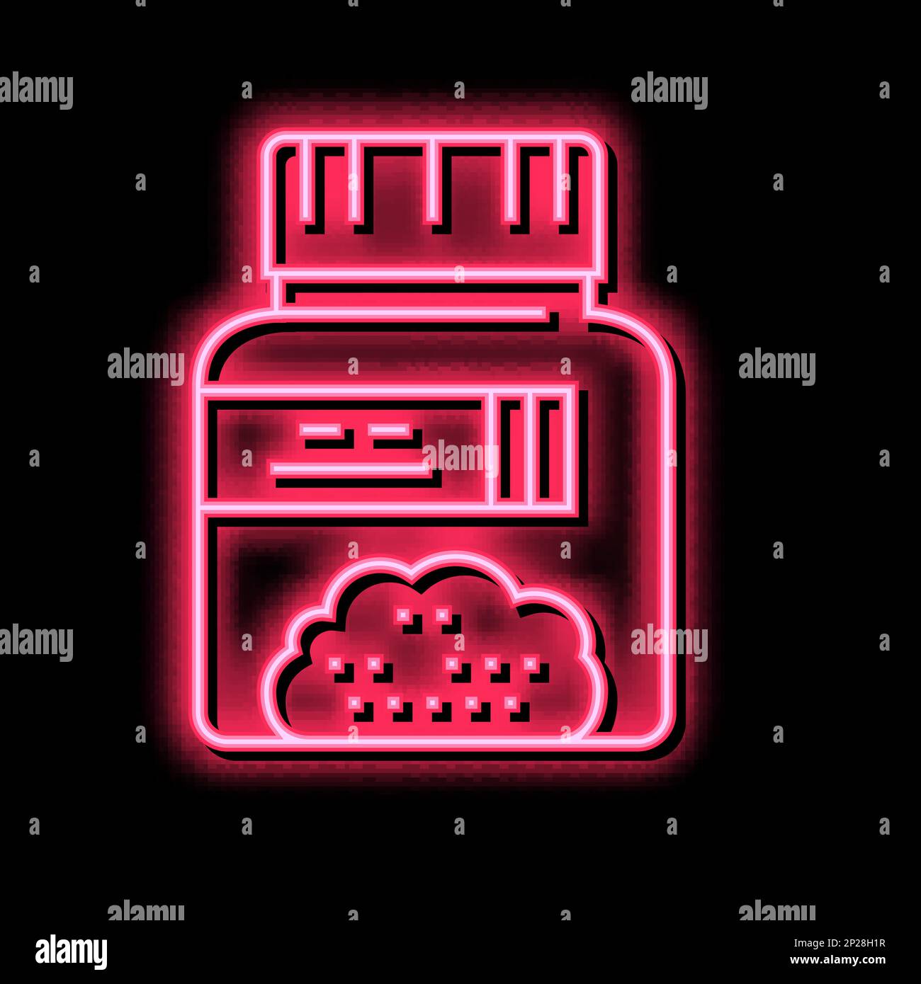 ground analysis neon glow icon illustration Stock Vector