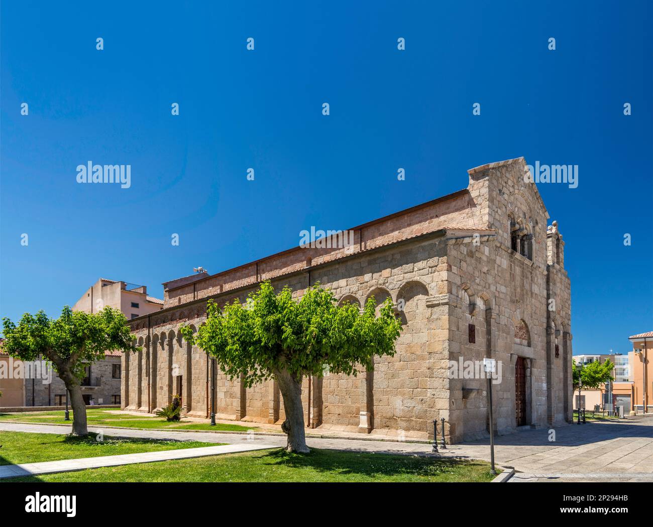 Chiesa di San Simplicio, 11–12th century, Pisan-Romanesque style, former cathedral in Olbia, Gallura region, Sassari province, Sardinia, Italy Stock Photo