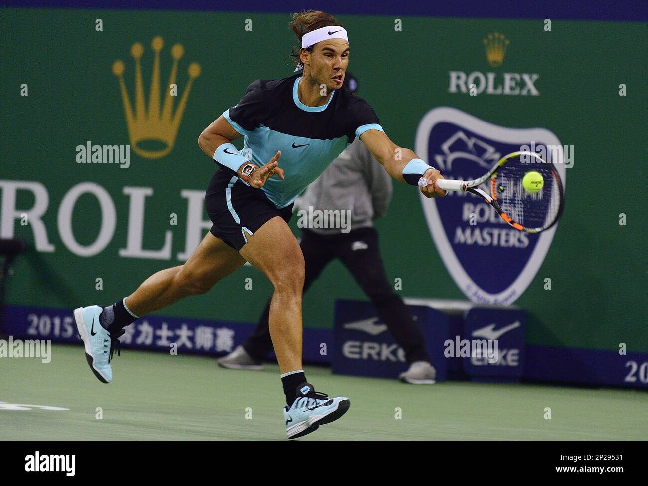 Oct. 17, 2015 - Shanghai, People's Republic of China - RAFAEL NADAL of  Spain during the match against JO WILFRIED TSONGA of France, during the  semi - finals of the Shanghai Rolex