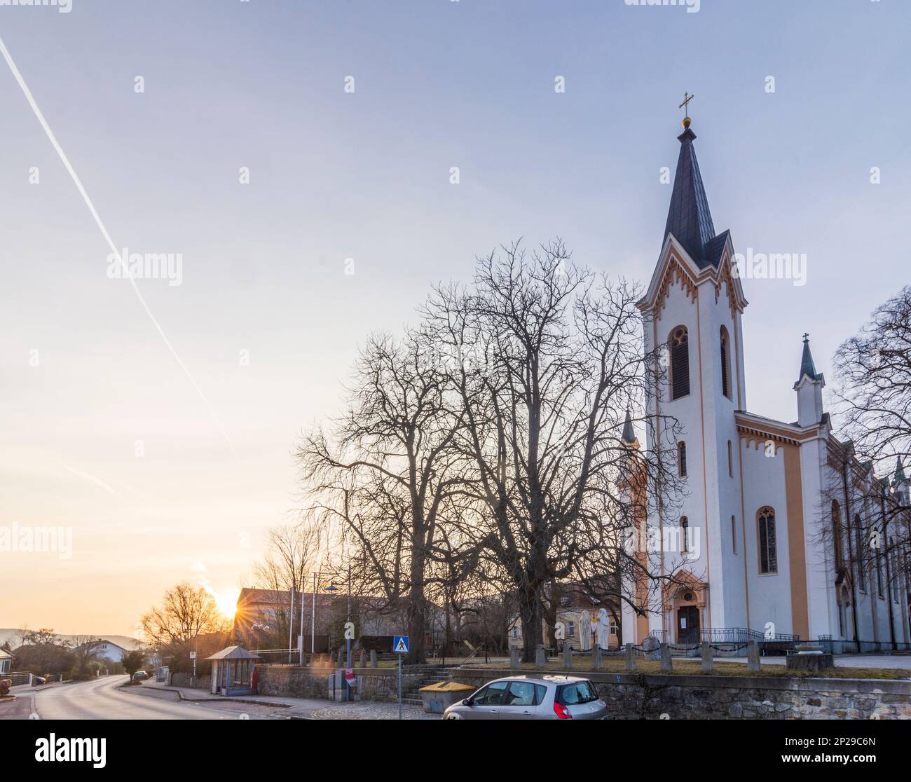 Markt Piesting: church Markt Piesting in Wiener Alpen, Alps, Niederösterreich, Lower Austria, Austria Stock Photo