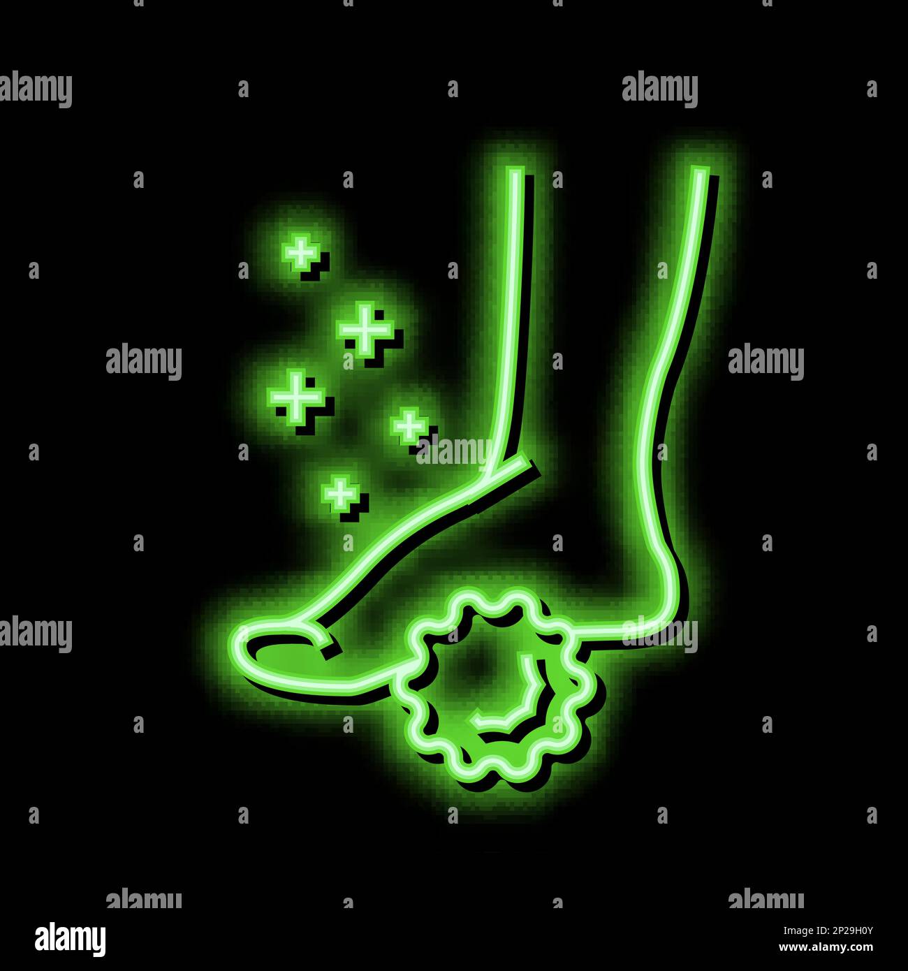 massage flat feet neon glow icon illustration Stock Vector Image & Art