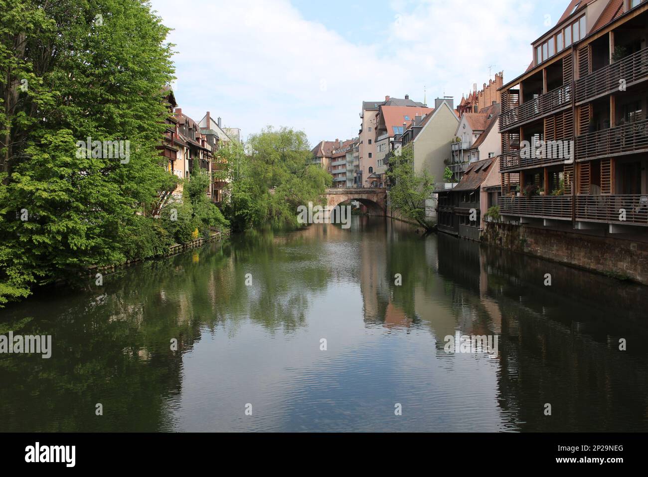 Maxbrücke (Maximilian Bridge) in Nuremberg, Germany Stock Photo