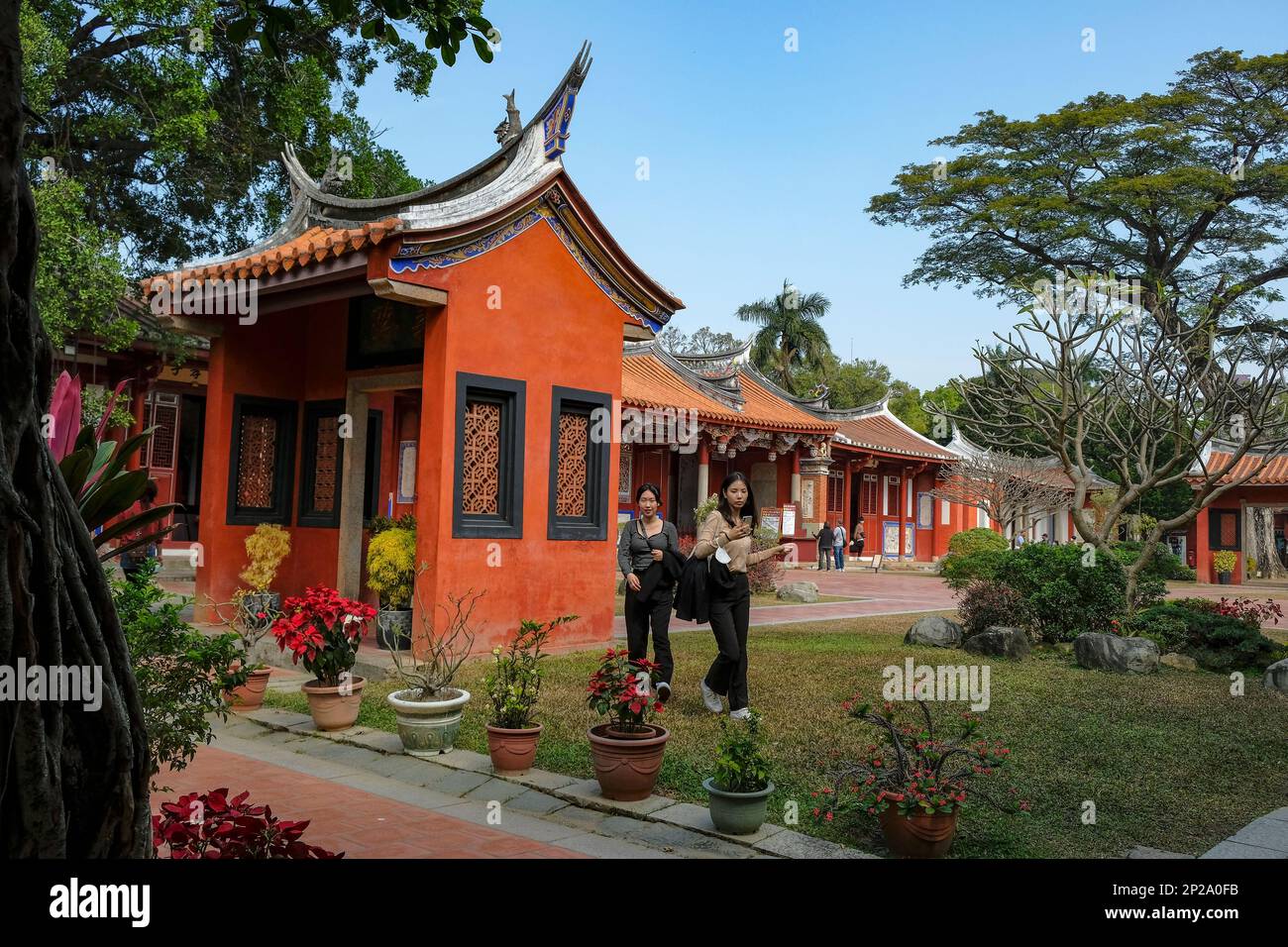 Tainan, Taiwan - February 5, 2023: Tainan Confucius Temple also called the First Academy of Taiwan in Tainan, Taiwan. Stock Photo