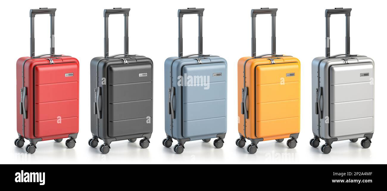 Java Color Suitcase Suitcases of different colors isolated on white background. 3d ...