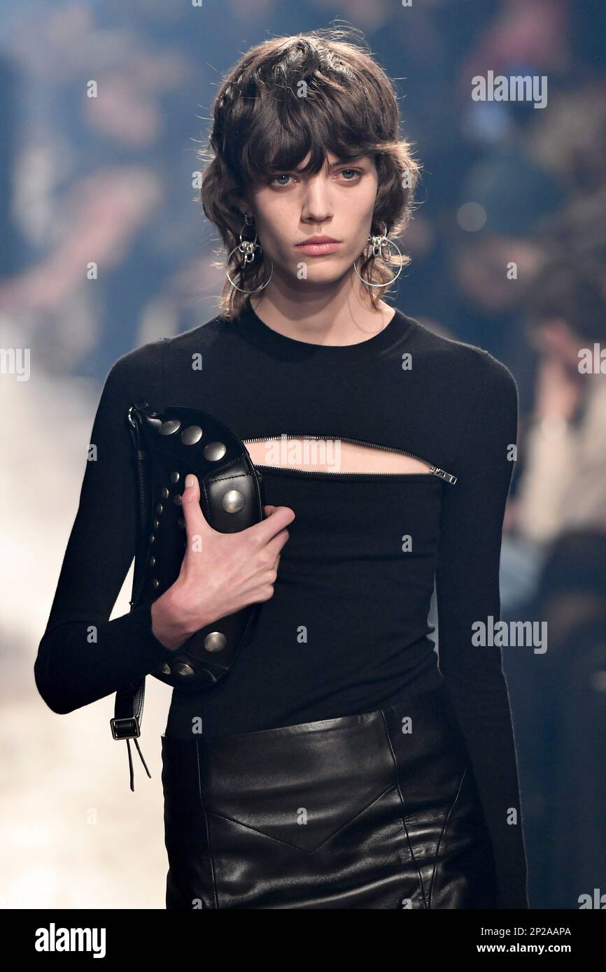 Paris, France. 02nd Mar, 2023. Model Alix Bouthors on the runway at the Isabel  Marant fashion show during the Fall Winter 2023 Collections Fashion Show at  Paris Fashion Week in Paris, France