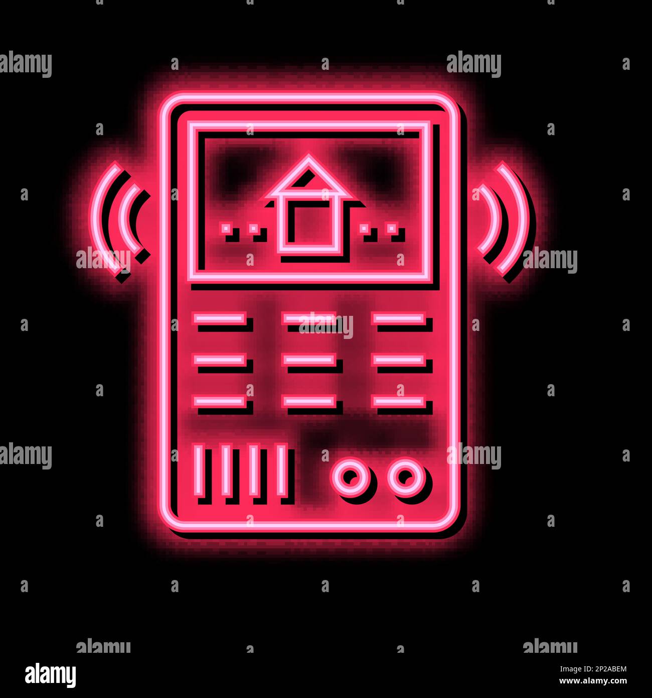 control panel smart home neon glow icon illustration Stock Vector Image ...