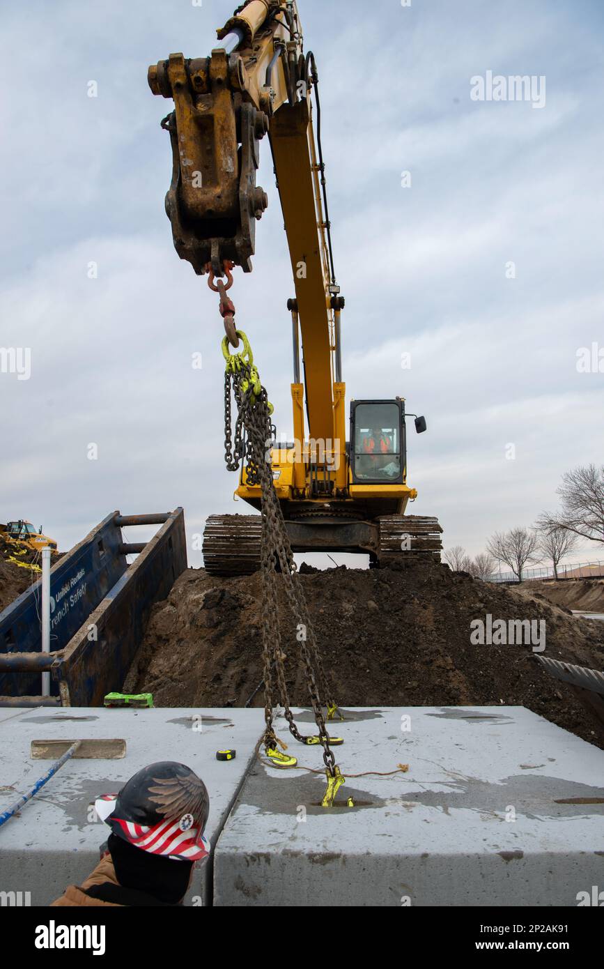 Construction continues at Offutt Air Force Base, Neb., Jan. 11, 2023