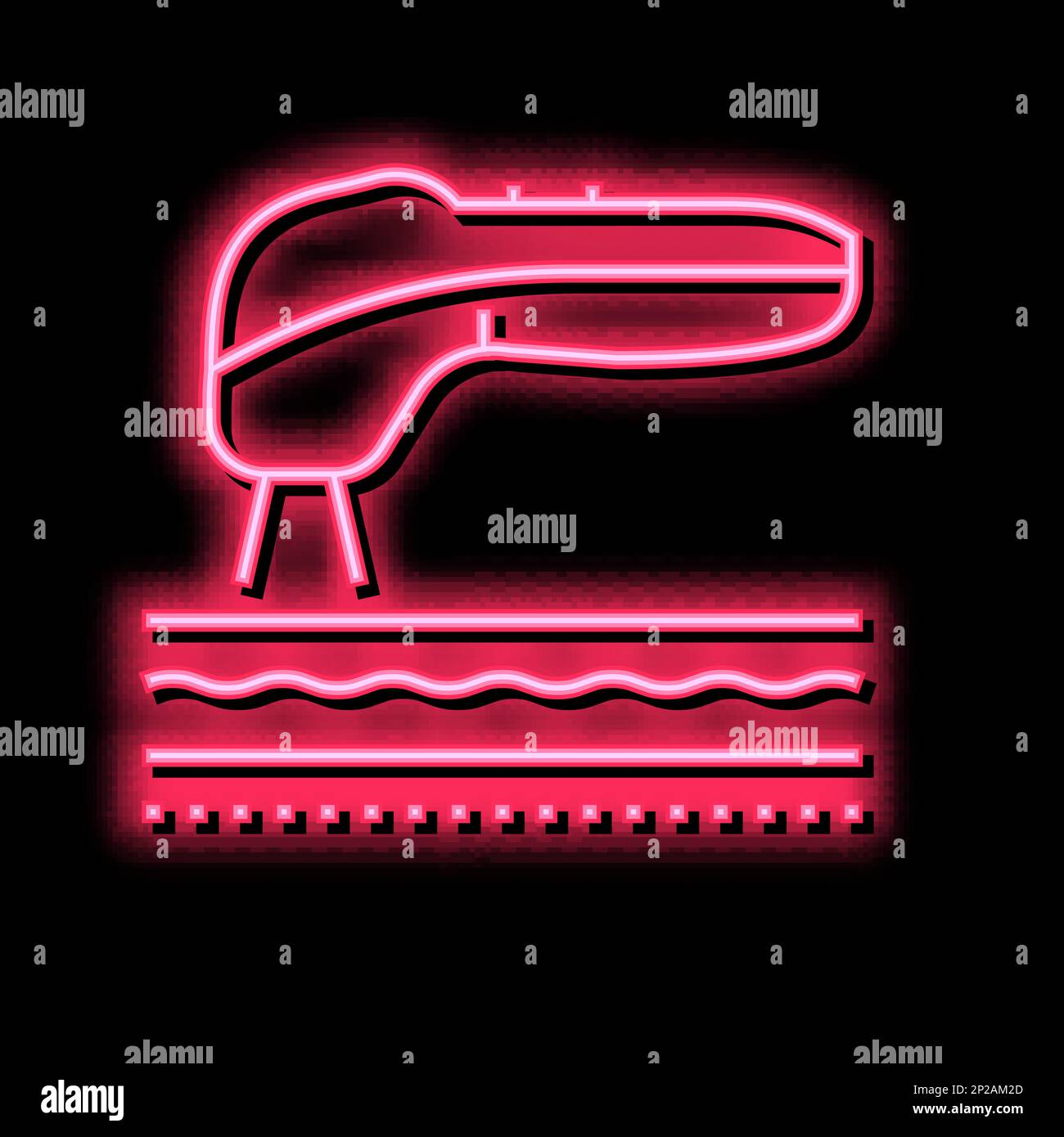 smoothing skin laser treatment neon glow icon illustration Stock Vector ...