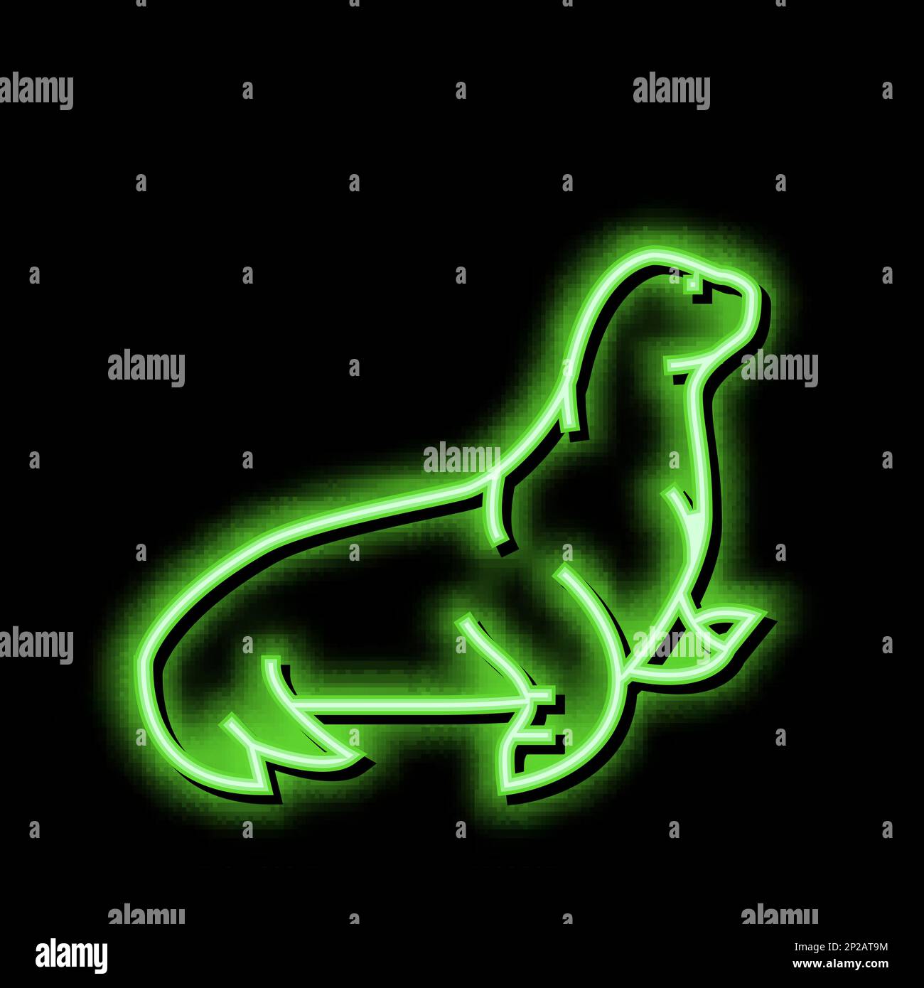 sea lion neon glow icon illustration Stock Vector
