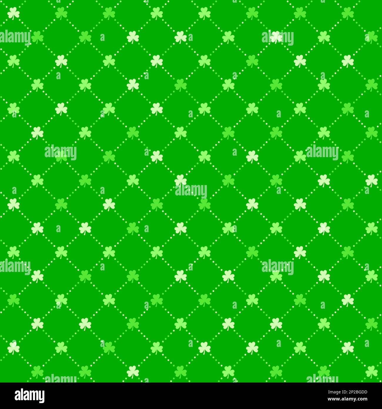 Vector Seamless Pattern Chocolate Clover for St Patrick's Day, dark brown  Shamrock wrapping paper, ornament clover foliage, chocolate seamless  pattern, hearts in shamrock petals background wallpaper. Stock Vector