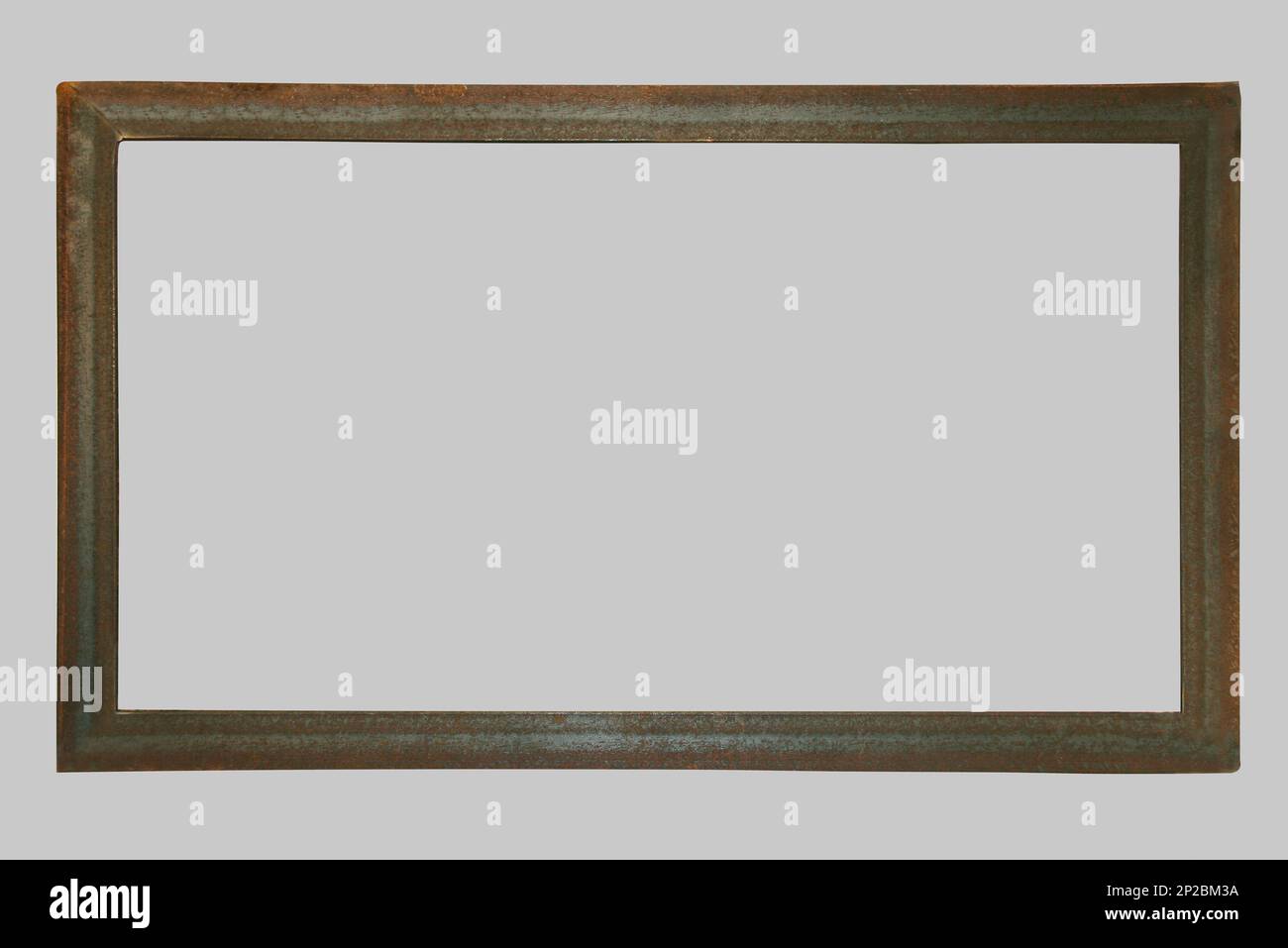 Rusted metal metallic old textured iron rusty photo frame border Stock Photo