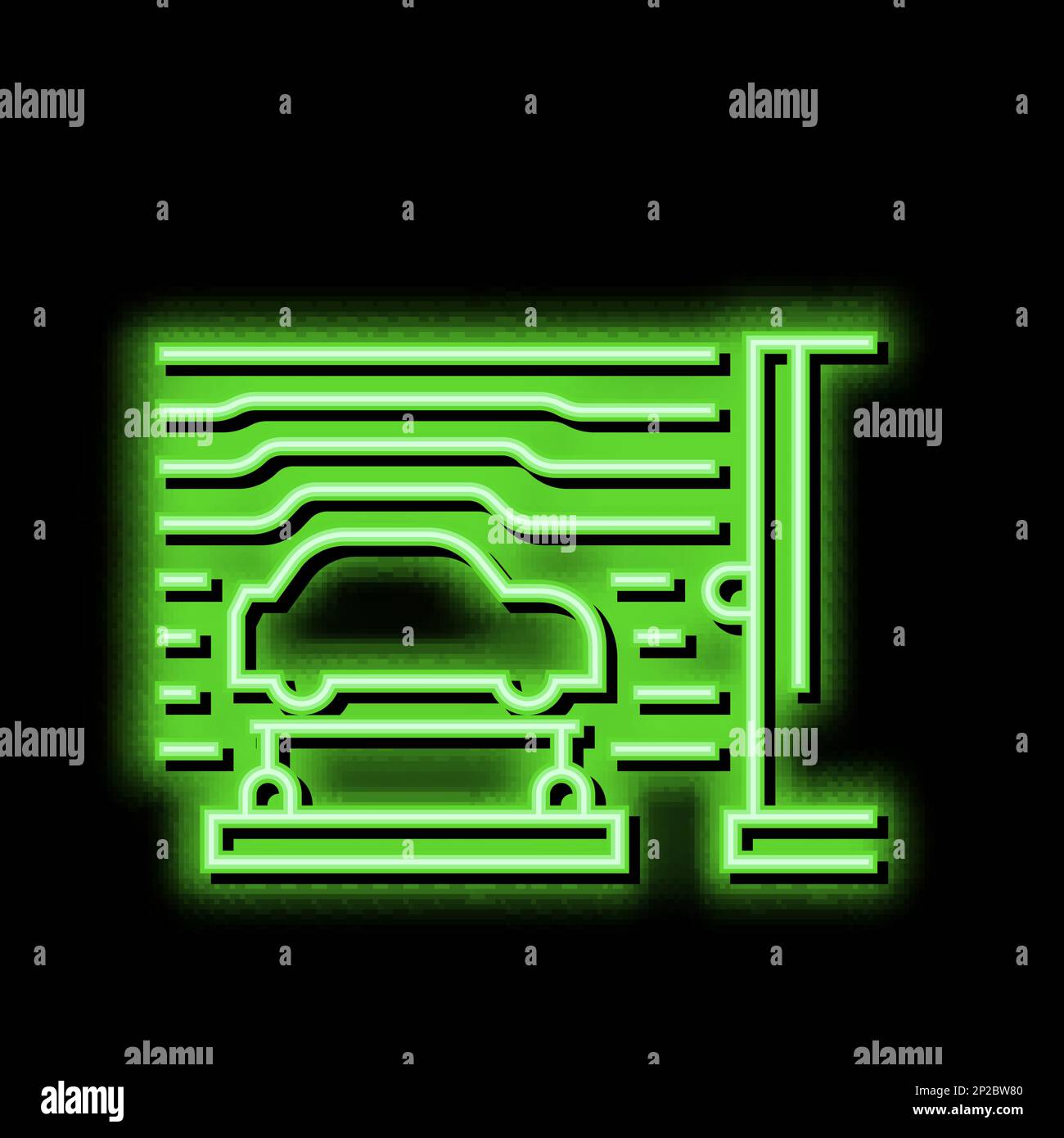 wind tunnel car neon glow icon illustration Stock Vector Image & Art