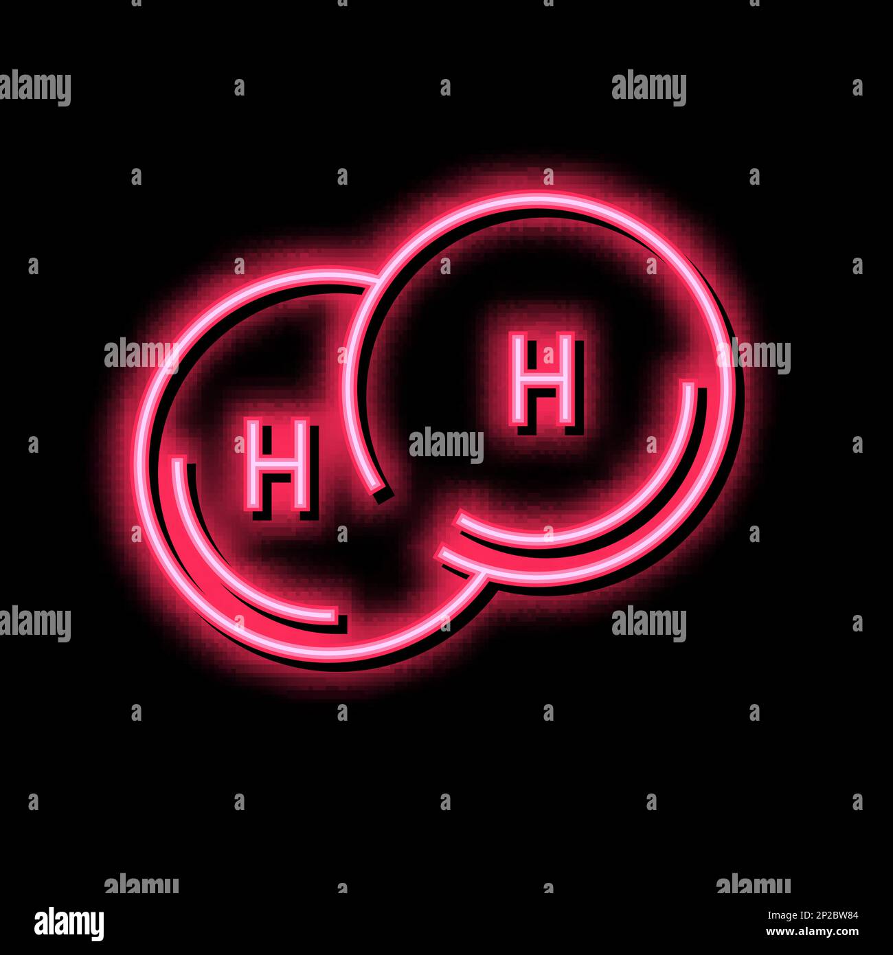 chemical compound hydrogen neon glow icon illustration Stock Vector