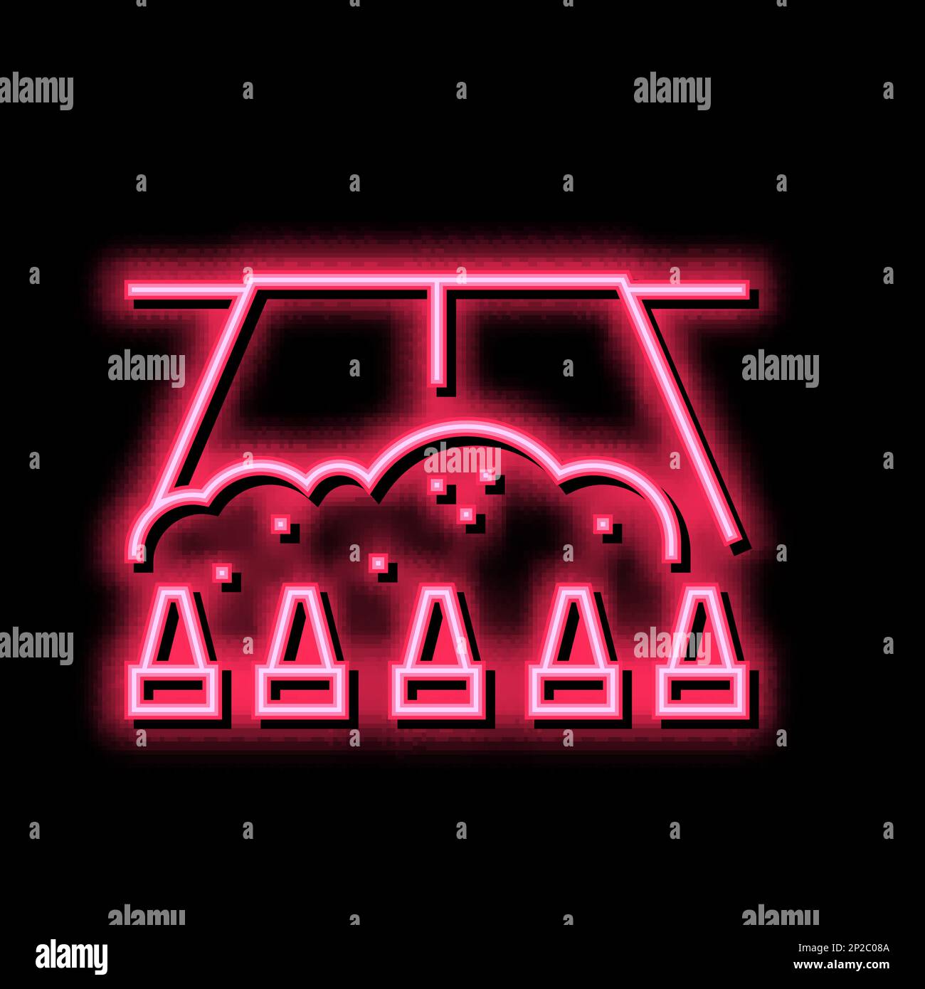closed road for reconstruction neon glow icon illustration Stock Vector ...