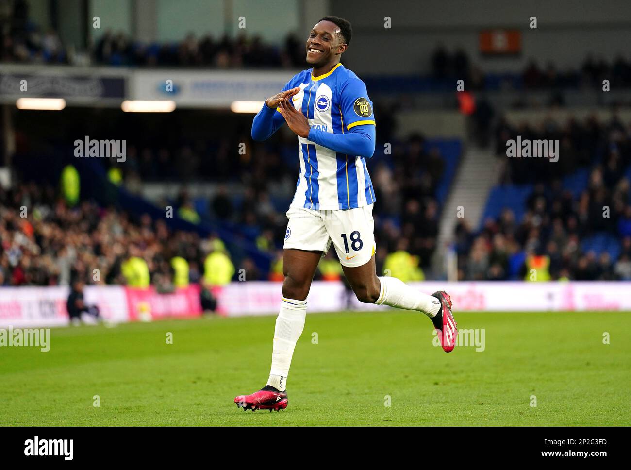 Brighton and Hove Albion's Danny Welbeck celebrates scoring their side