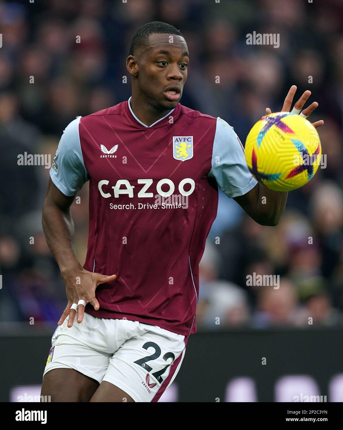 Aston Villa's Jhon Duran during the Premier League match at Villa Park