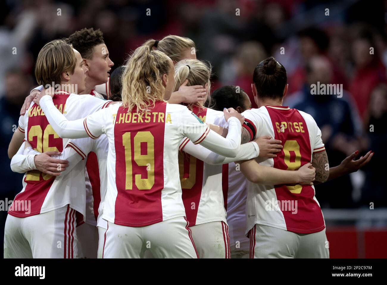 AMSTERDAM Ashleigh Weerden of Ajax women celebrates the 11 with her