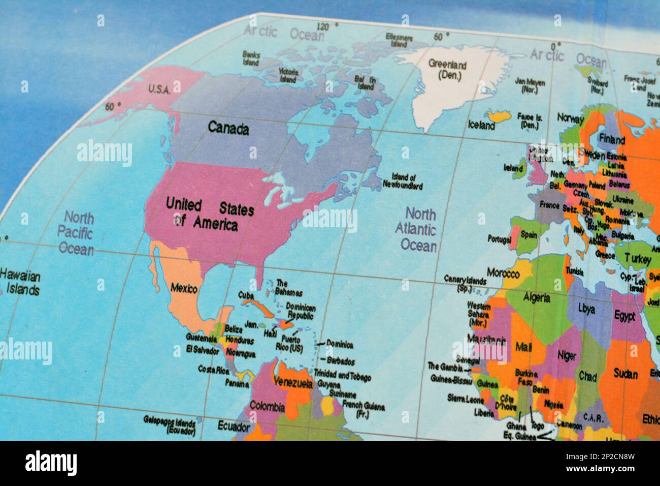 North America continent with USA - North America Continent With Usa Canada And Mexico Surrounded By Atlantic And Pacific Oceans With Parts Of Africa Europe And South America From The 2P2CN8W