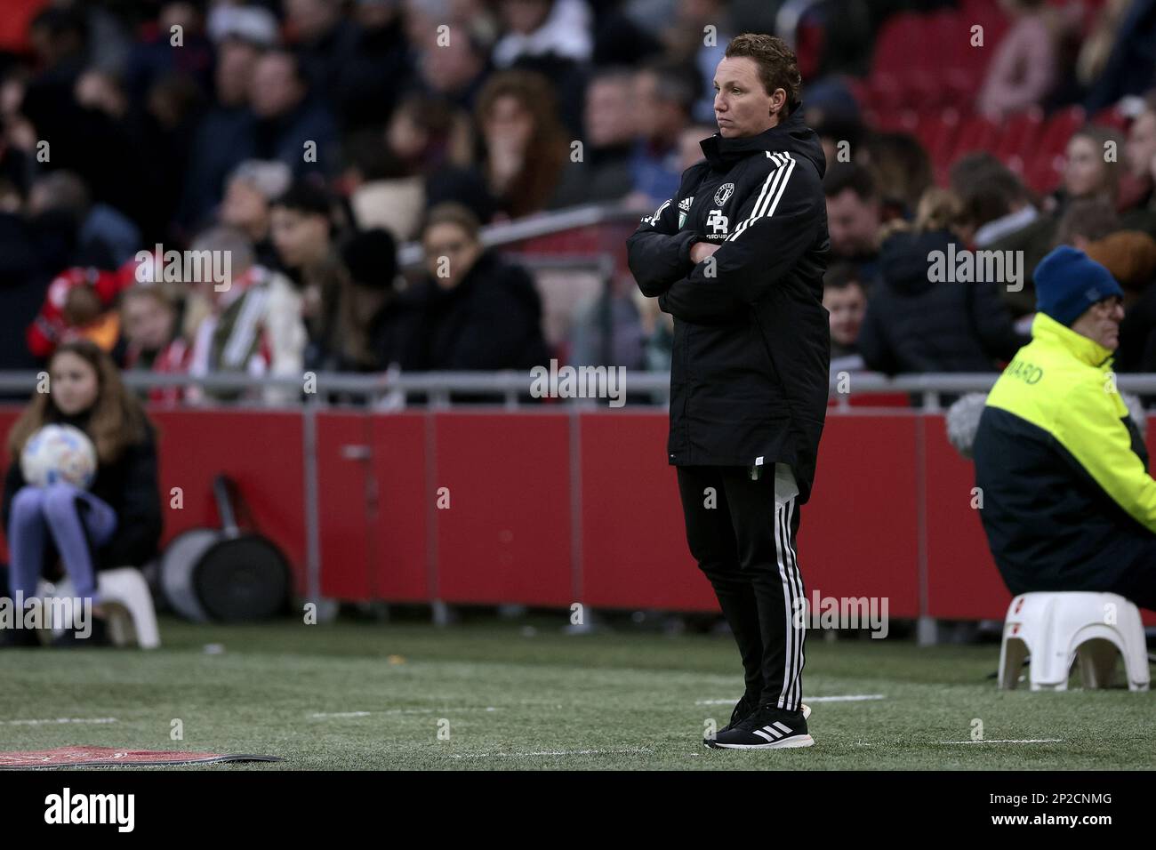 AMSTERDAM - Feyenoord V1 coach Jessica Torny during the Dutch Eredivisie women's match between Ajax and Feyenoord at the Johan Cruijff ArenA on March 4, 2023 in Amsterdam, Netherlands. ANP JEROEN PUTMANS Stock Photo