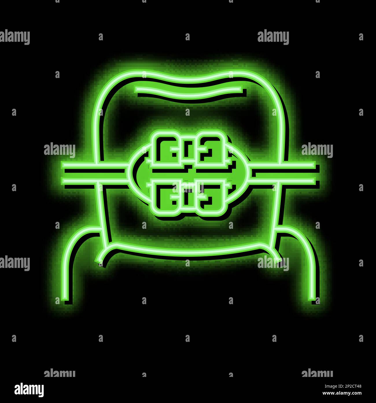 mount tooth braces neon glow icon illustration Stock Vector Image & Art ...