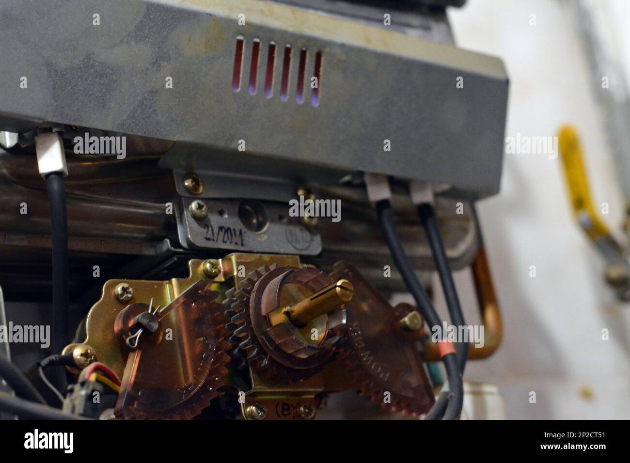 Cairo, Egypt, February 25 2023 A gas water heater is a tank that heats