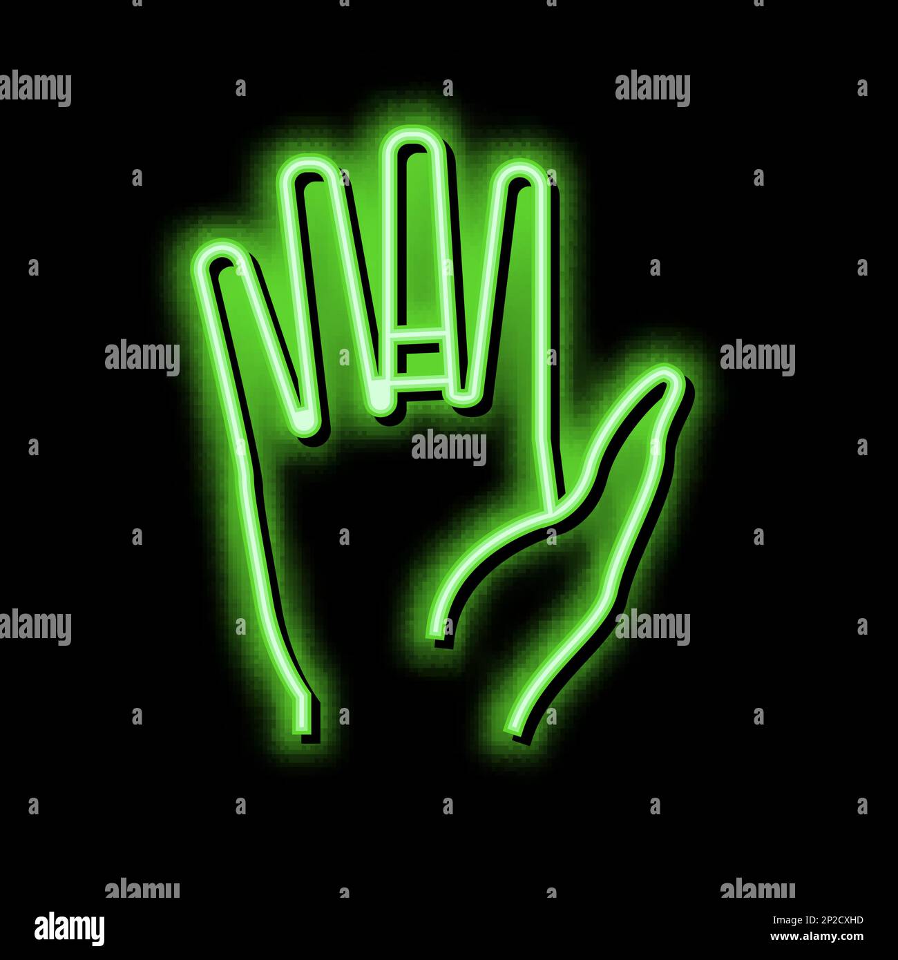 contact dermatitis neon glow icon illustration Stock Vector