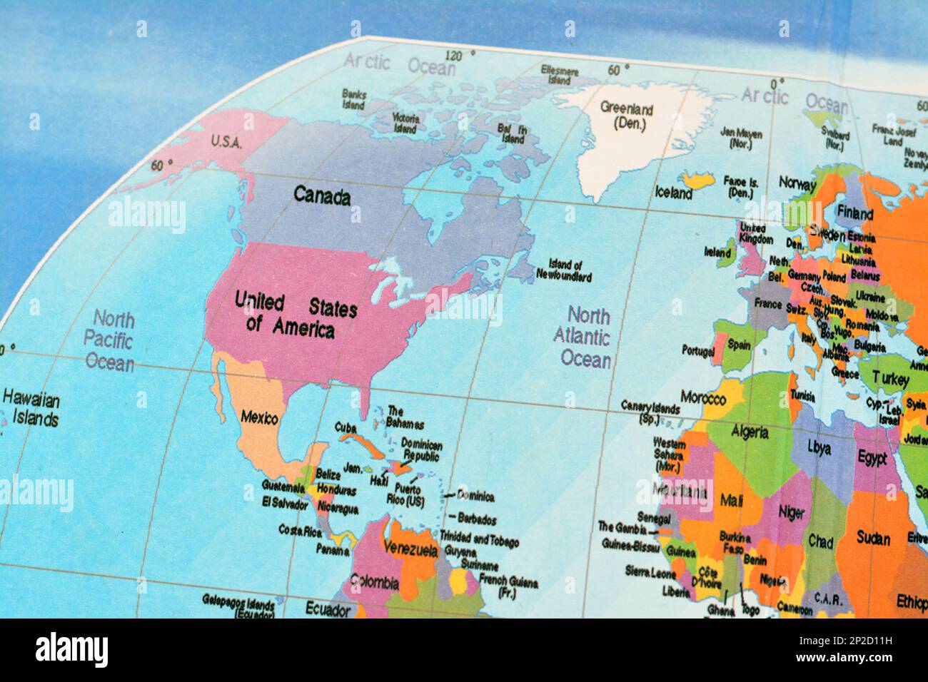 North America continent with USA - North America Continent With Usa Canada And Mexico Surrounded By Atlantic And Pacific Oceans With Parts Of Africa Europe And South America From The 2P2D11H