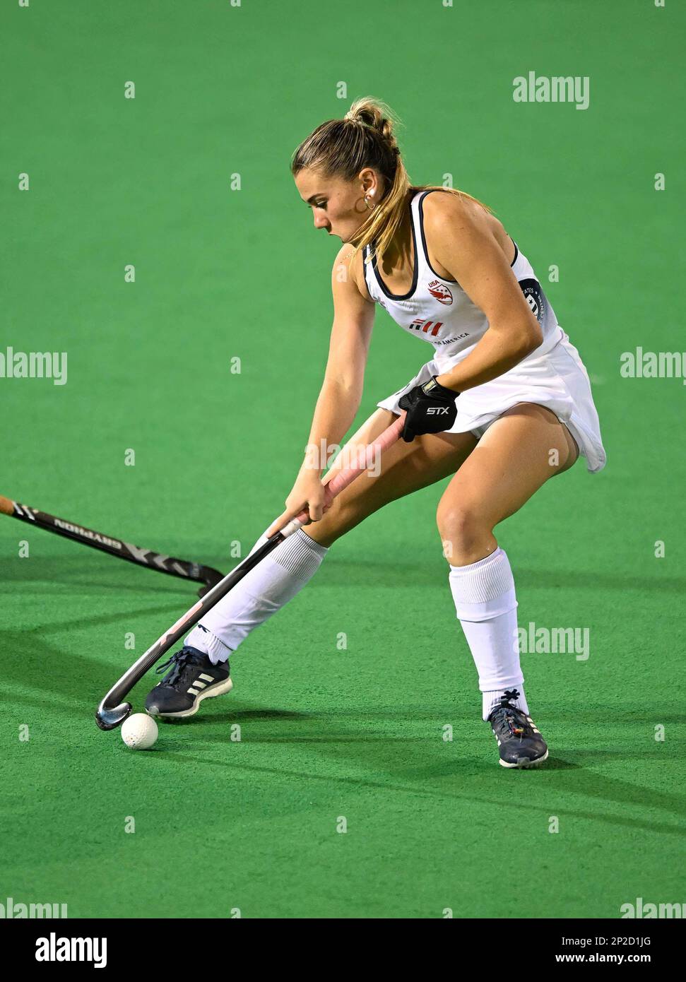 Hobart, Australia. 04th Mar, 2023. Ashley Sessa of USA National Women's field hockey team in action during the 2022/23 International Hockey Federation (FIH) Women's Pro-League match between Australia and USA at Tasmanian Hockey Centre. Final score; Australia 2:1 USA Credit: SOPA Images Limited/Alamy Live News Stock Photo