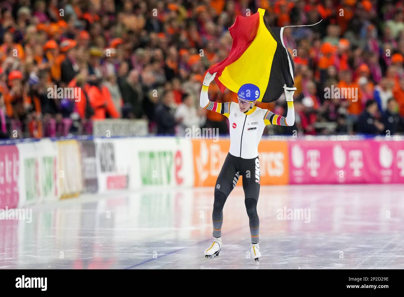 HEERENVEEN, NETHERLANDS MARCH 4 Bart Swings of Belgium reacts after