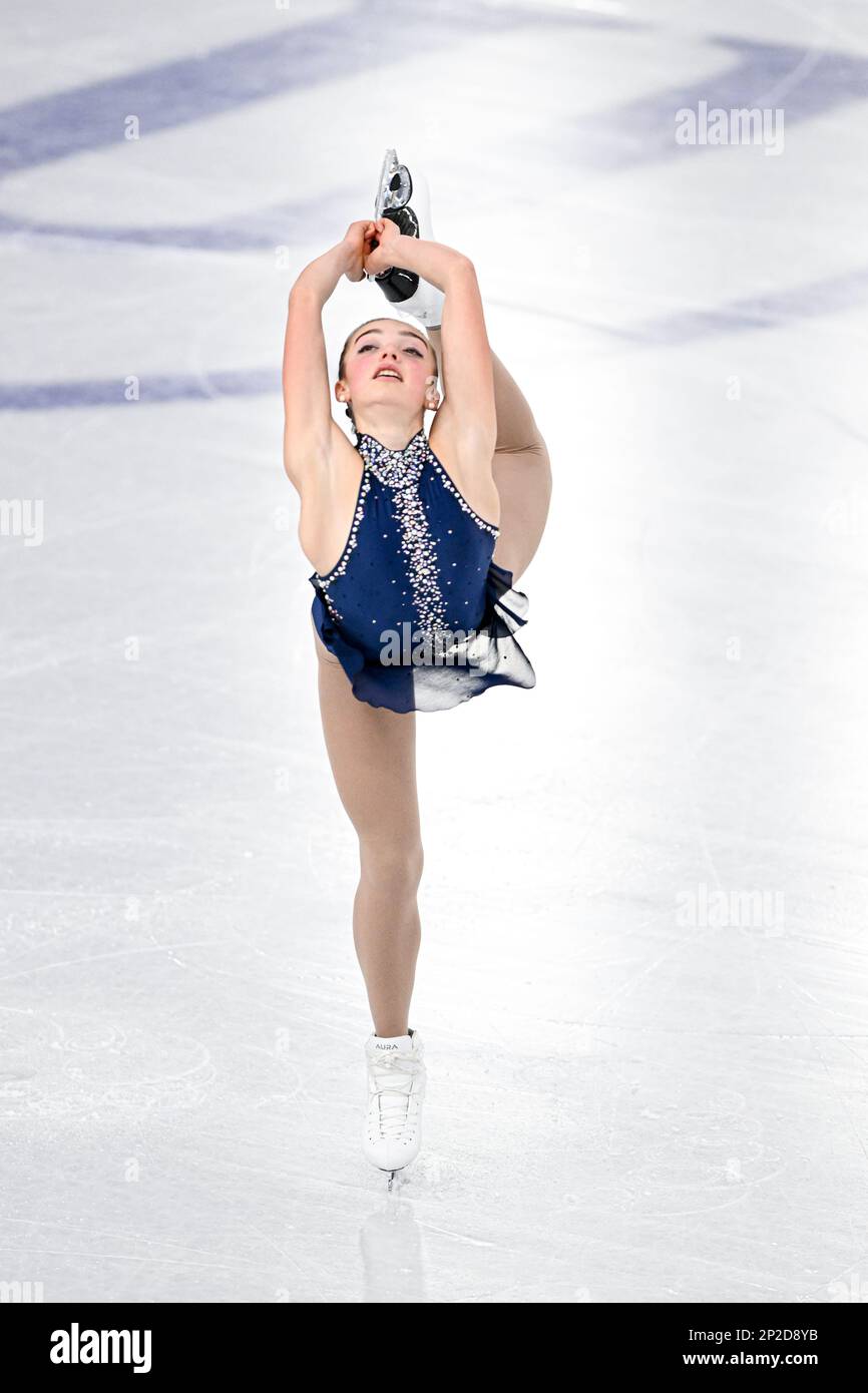 Kaiya RUITER (CAN), during Junior Women Free Skating, at the ISU World Junior Figure Skating Championships 2023, at WinSport Arena, on March 3, 2023 in Calgary, Canada
