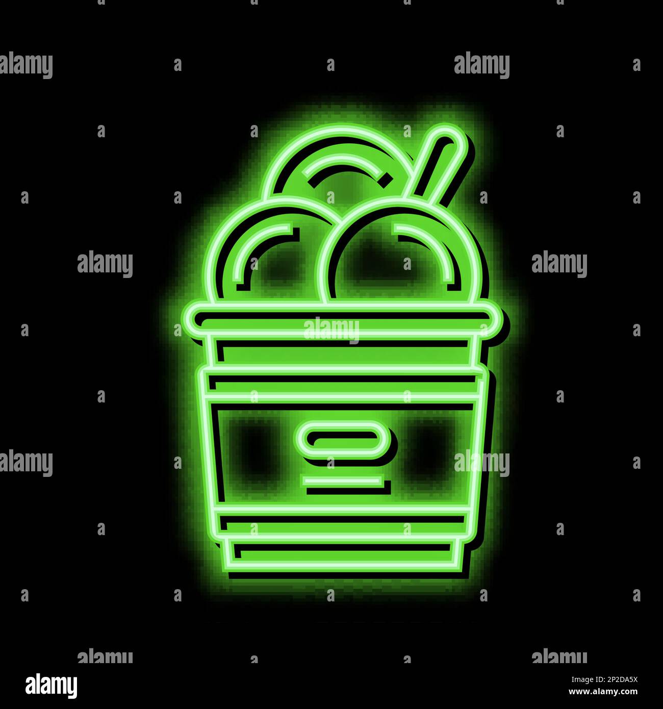 ice cream neon glow icon illustration Stock Vector Image & Art - Alamy