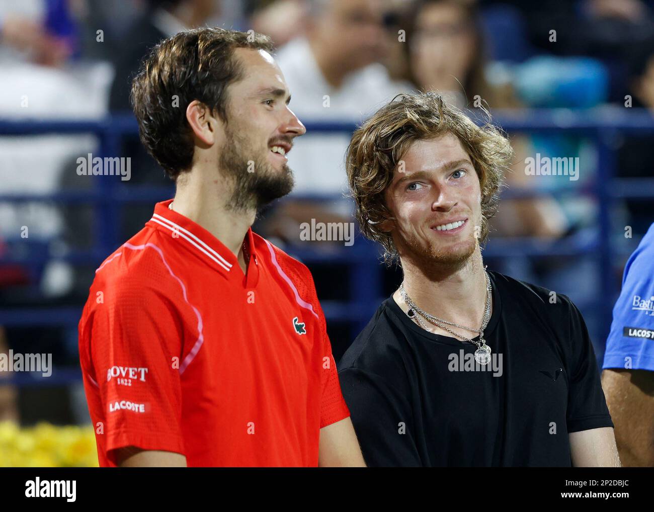 DUBAI, UAE, 4th March 2023. 2022 champion Andrey Rublev in action