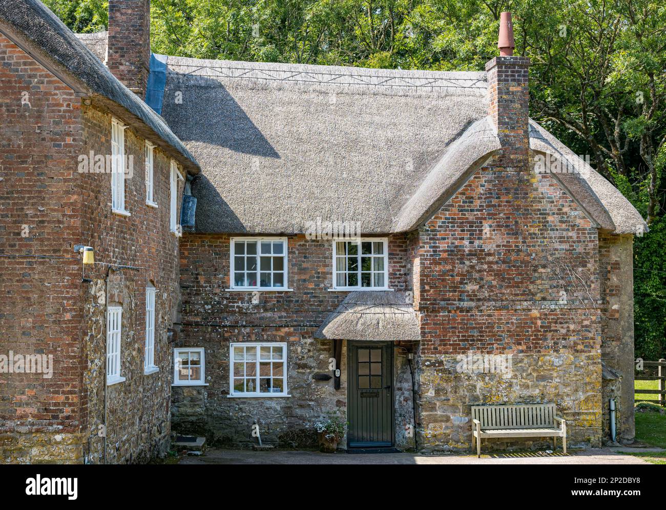 Quaint thatched roof house, St Gabriel's Cottages, Dorset