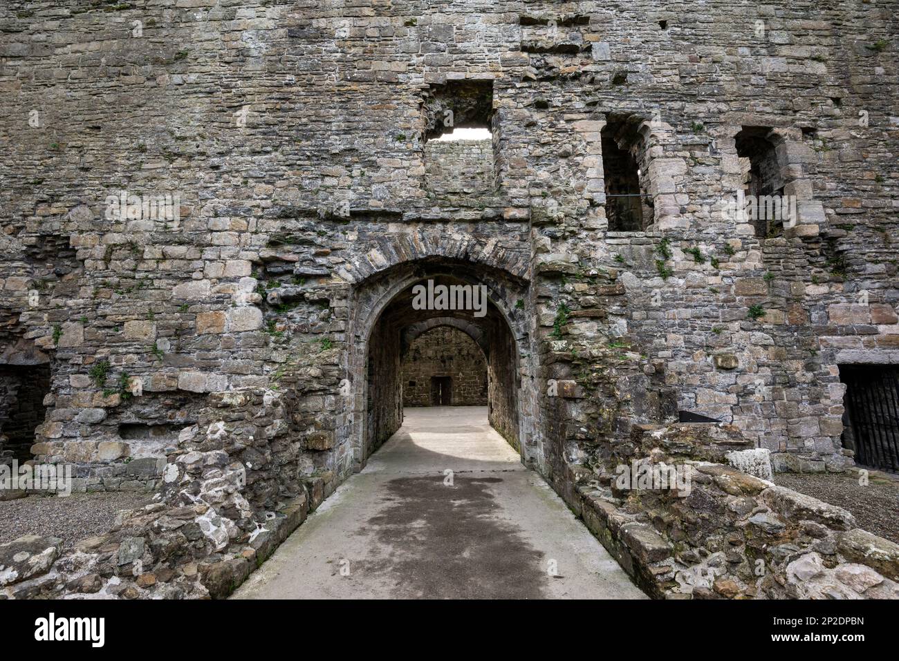 Archway in the South Gatehouse of Beaumaris Castle, Anglesey, North ...