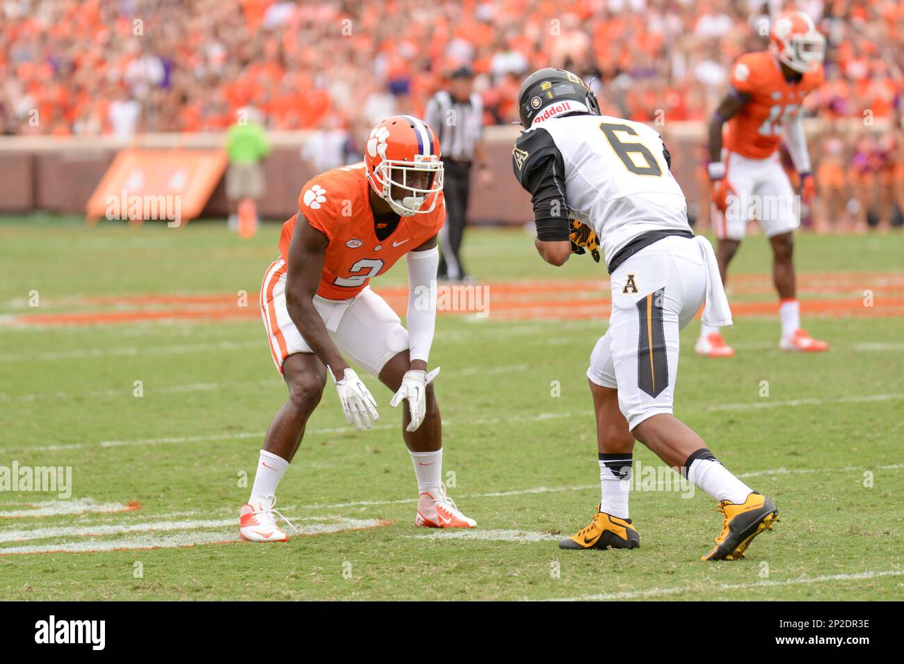 September 12, 2015 Clemson cornerback Mackensie Alexander (2) covers