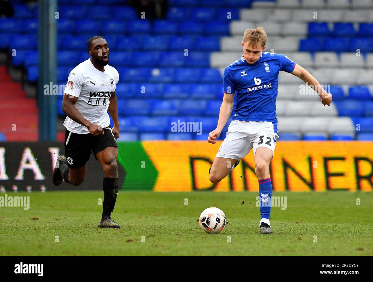 during the Vanarama National League match between Oldham Athletic and  Altrincham at Boundary Park, Oldham on Friday 7th April 2023. (Photo: Eddie  Garvey