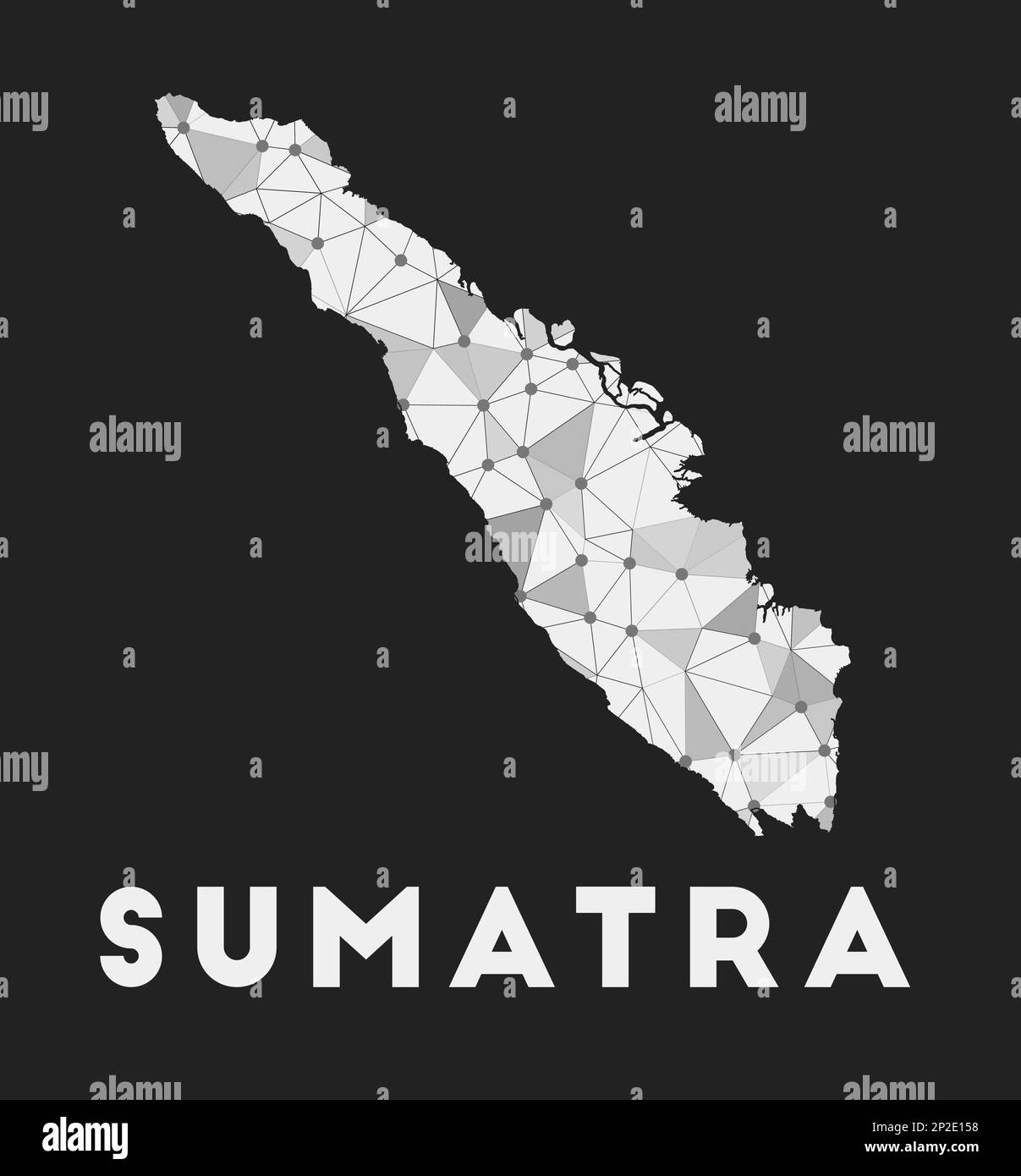 Sumatra communication network map of island. Sumatra trendy geometric