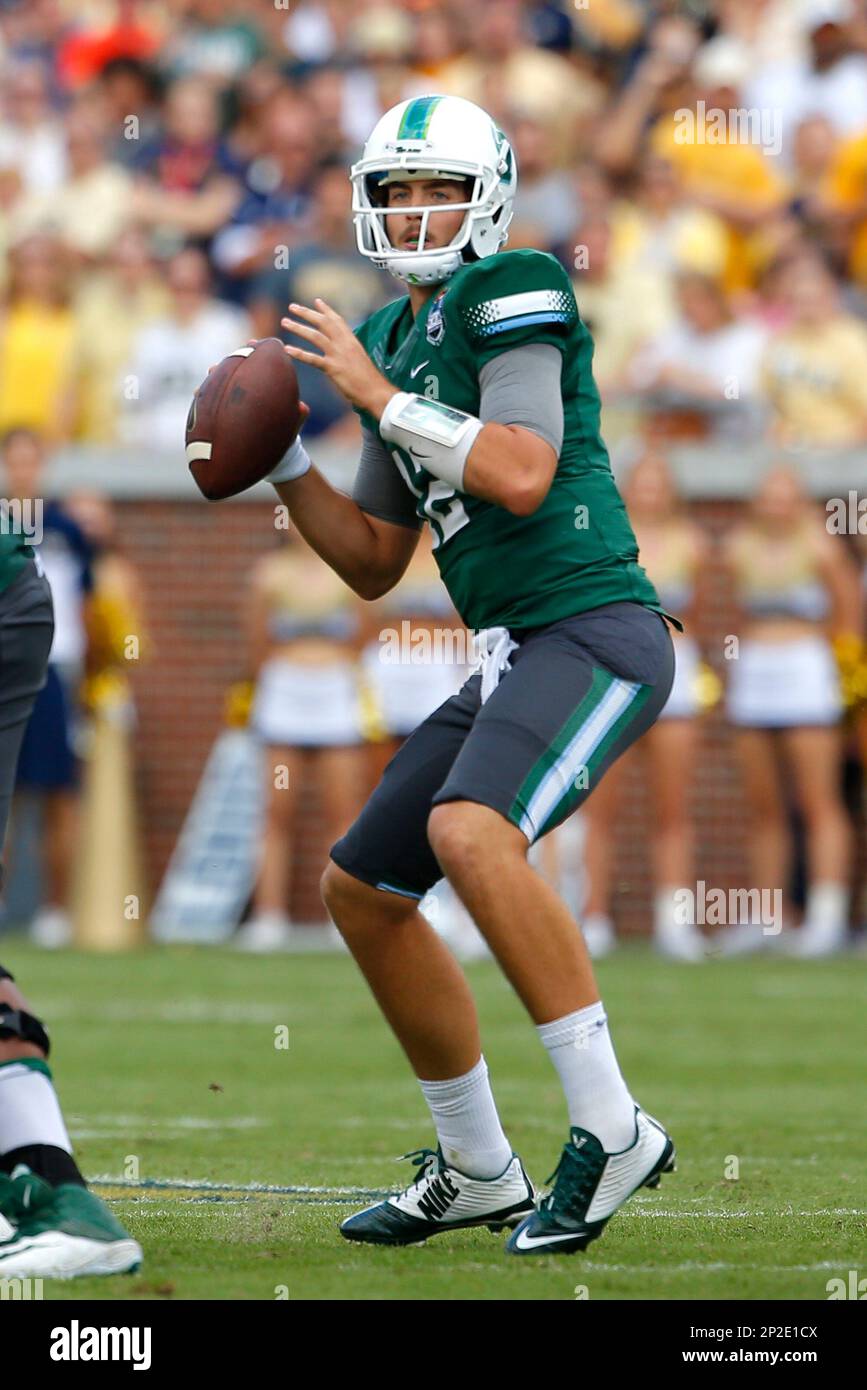 12 September 2015: Tulane Green Wave quarterback Tanner Lee (12) looks ...