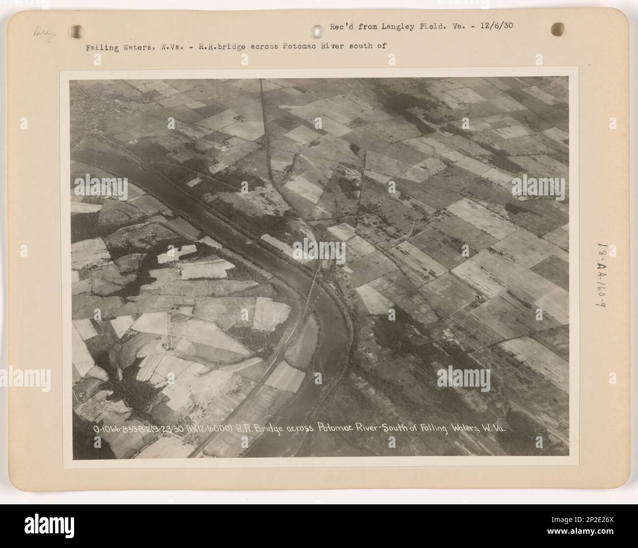 West Virginia Benwood through Falling Waters, Aerial Photograph Stock