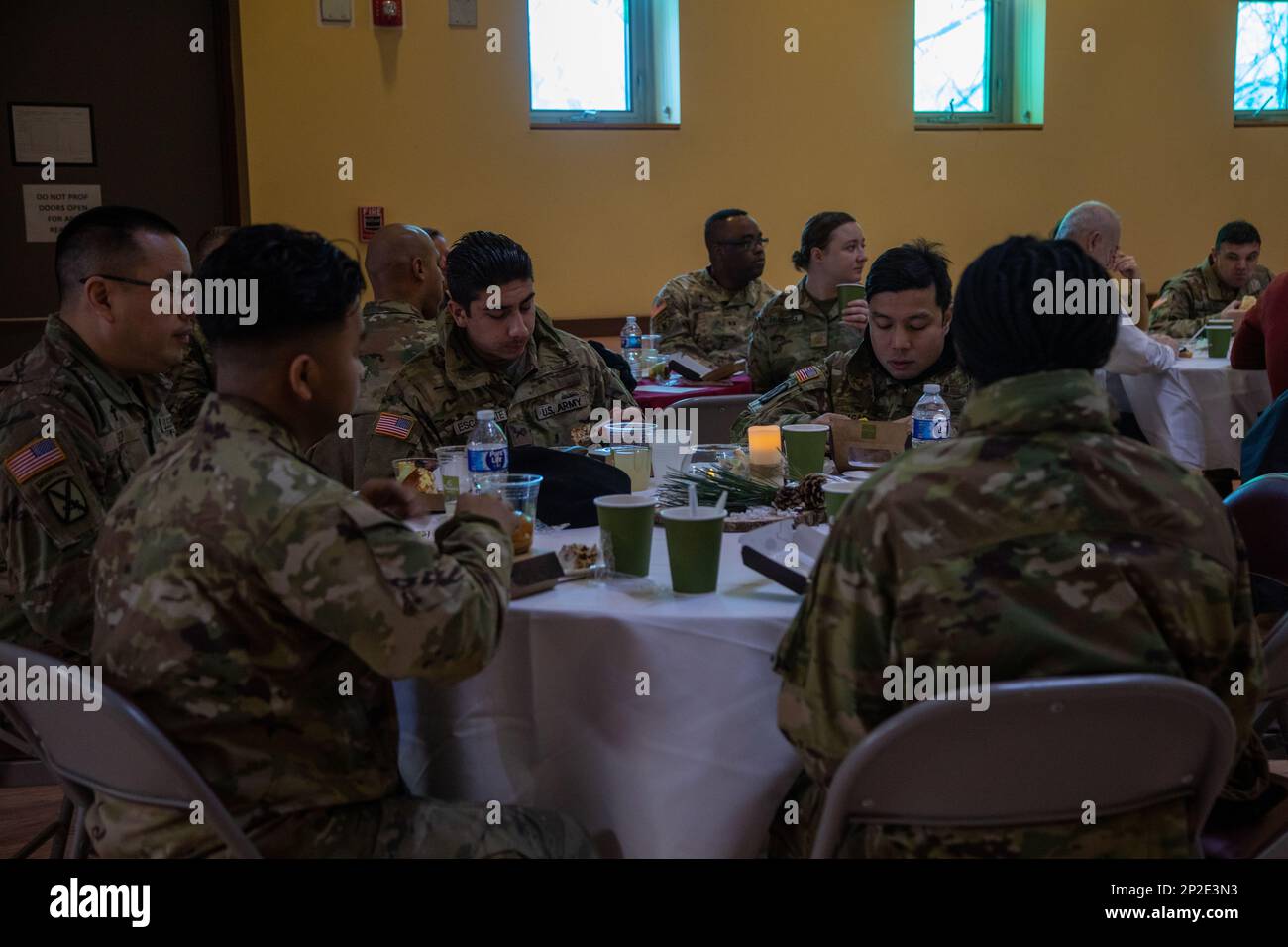 Soldier from throughout the 10th Mountain Division and Fort Drum eat