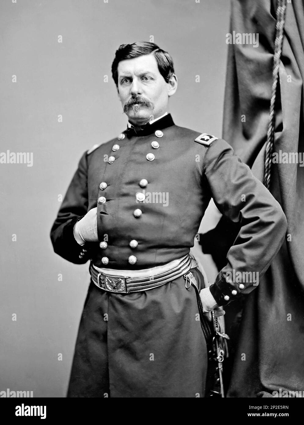 George B McClellan. Portrait of the American Civil War General, George Brinton McClellan (1826-1885) by Matthew Brady, c. 1860-65 Stock Photo