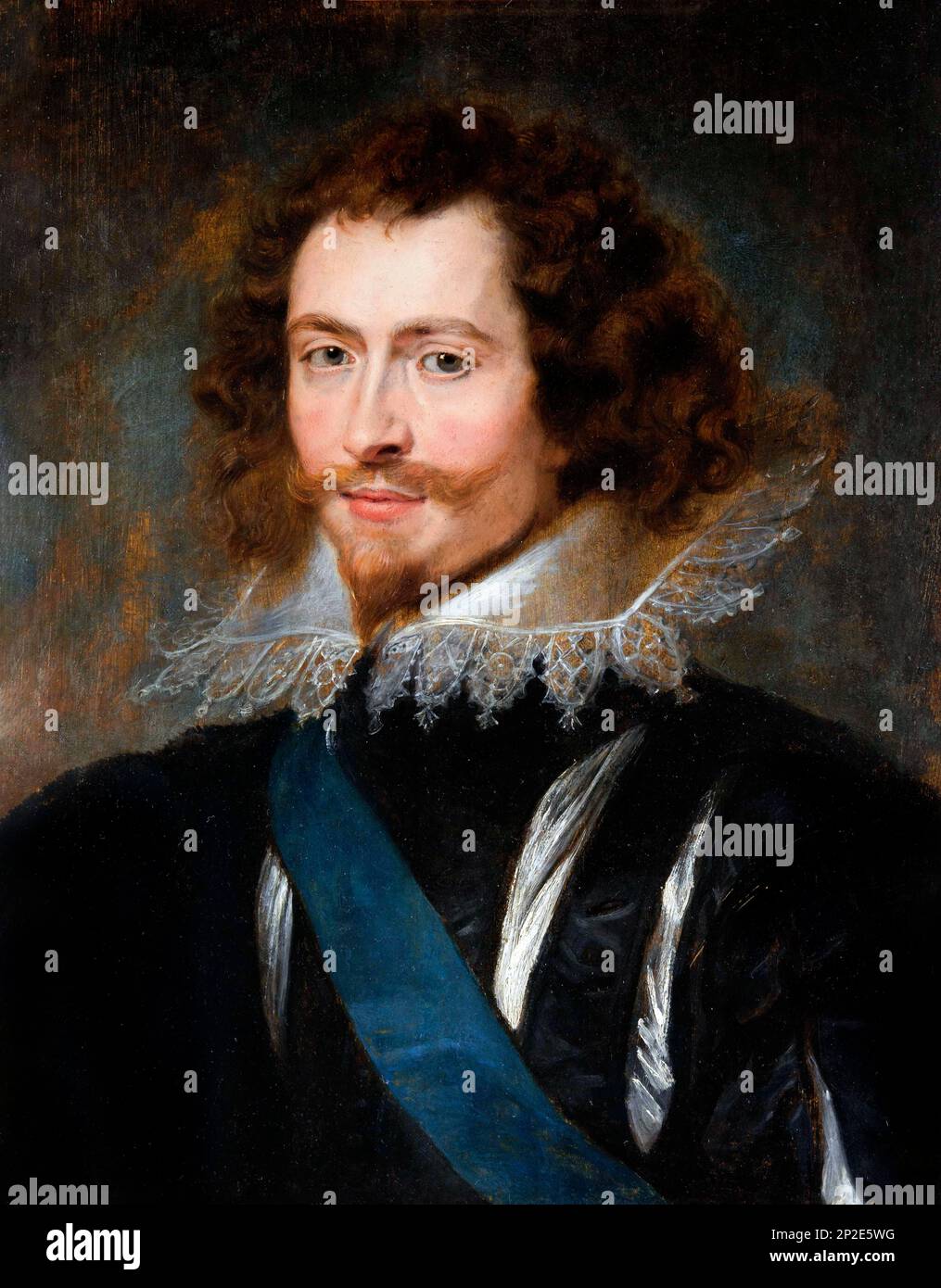 Portrait of George Villiers, 1st Duke of Buckingham (1592-1628) by Peter Paul Rubens, oil on panel, c. 1617-28. Buckingham was a favourite of King James VI and I and reputed to have been his lover. Stock Photo