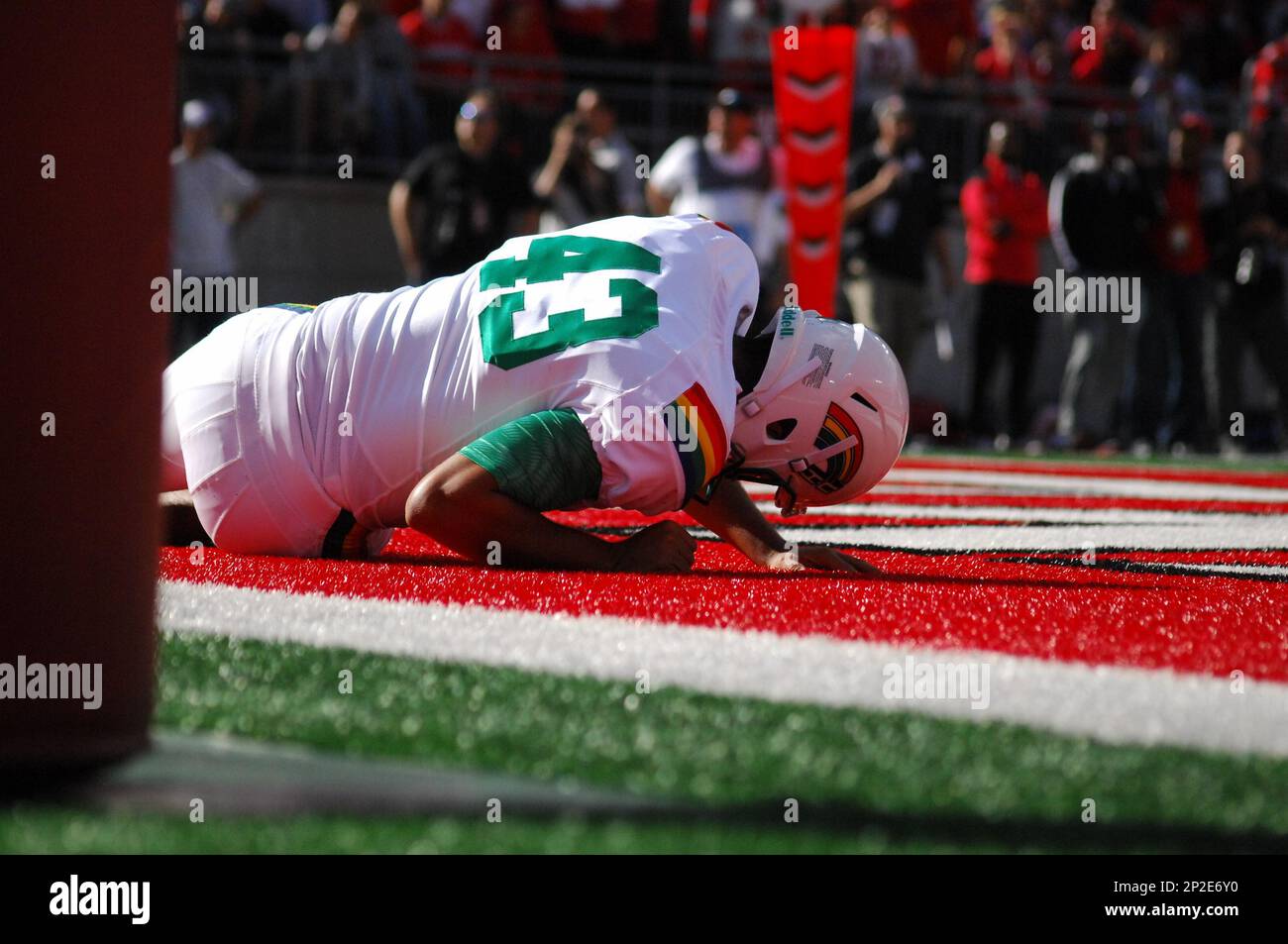 September 12th, 2015: Rigoberto Sanchez #43 during the Hawaii Rainbow  Warriors vs Ohio State Buckeyes game in Columbus, Ohio. Jason Pohuski/CSM  (Cal Sport Media via AP Images Stock Photo - Alamy