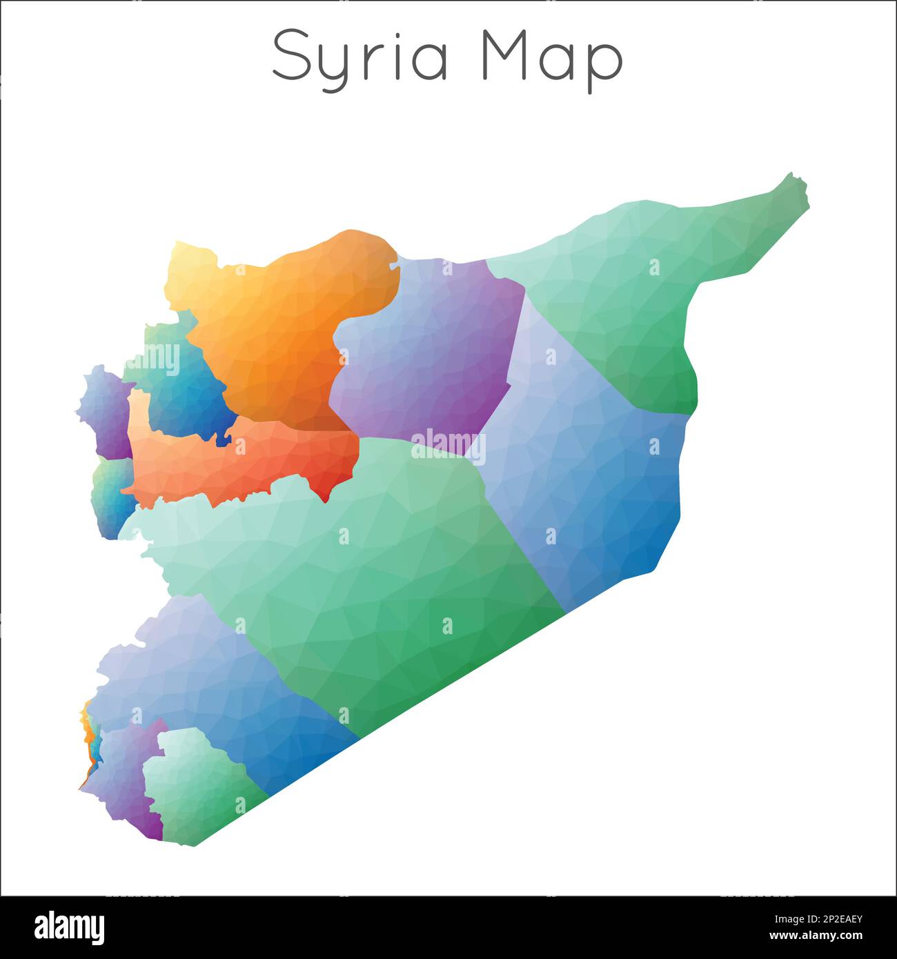 Low Poly map of Syria. Syria geometric polygonal, mosaic style map. Stock Vector