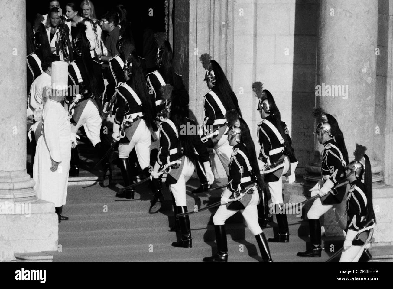 Archives 90ies: G7 summit, Preparing the arrival of the Heads of States, French official cook, Paul Bocuse, Lyon, France, 1996 Stock Photo